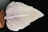 Polished Rose Quartz Leaf with Stand - Madagascar #355265-2